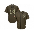 Men's Majestic Philadelphia Phillies #14 Pete Rose Authentic Green Salute to Service MLB Jersey