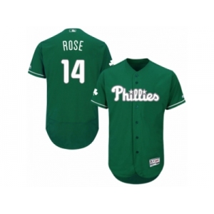 Men's Majestic Philadelphia Phillies #14 Pete Rose Green Celtic Flexbase Authentic Collection MLB Jersey