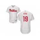 Men's Majestic Philadelphia Phillies #19 John Kruk White Red Strip Flexbase Authentic Collection MLB Jersey