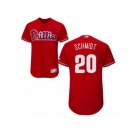 Men's Majestic Philadelphia Phillies #20 Mike Schmidt Red Flexbase Authentic Collection MLB Jersey