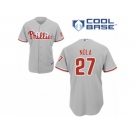 Men's Majestic Philadelphia Phillies #27 Aaron Nola Authentic Grey Road Cool Base MLB Jersey