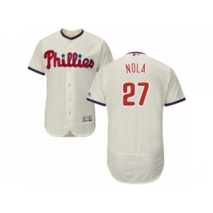 Men's Majestic Philadelphia Phillies #27 Aaron Nola Cream Flexbase Authentic Collection MLB Jersey