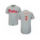 Men's Majestic Philadelphia Phillies #3 Chuck Klein Grey Flexbase Authentic Collection MLB Jersey