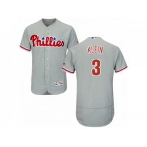 Men's Majestic Philadelphia Phillies #3 Chuck Klein Grey Flexbase Authentic Collection MLB Jersey