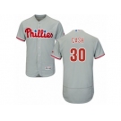 Men's Majestic Philadelphia Phillies #30 Dave Cash Grey Flexbase Authentic Collection MLB Jersey