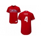 Men's Majestic Philadelphia Phillies #4 Jimmy Foxx Red Flexbase Authentic Collection MLB Jersey