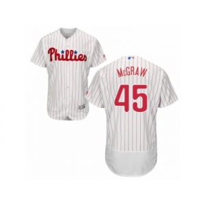 Men's Majestic Philadelphia Phillies #45 Tug McGraw White Red Strip Flexbase Authentic Collection MLB Jersey