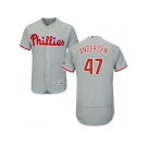 Men's Majestic Philadelphia Phillies #47 Larry Andersen Grey Flexbase Authentic Collection MLB Jersey