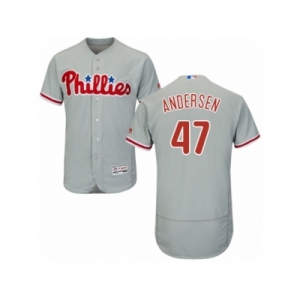 Men's Majestic Philadelphia Phillies #47 Larry Andersen Grey Flexbase Authentic Collection MLB Jersey