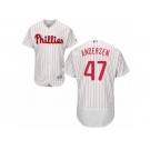 Men's Majestic Philadelphia Phillies #47 Larry Andersen White Red Strip Flexbase Authentic Collection MLB Jersey