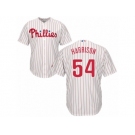 Men's Majestic Philadelphia Phillies #54 Matt Harrison Authentic White Red Strip Home Cool Base MLB Jersey