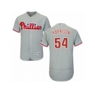 Men's Majestic Philadelphia Phillies #54 Matt Harrison Grey Flexbase Authentic Collection MLB Jersey