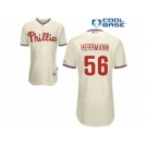 Men's Majestic Philadelphia Phillies #56 Frank Herrmann Replica Cream Alternate Cool Base MLB Jersey