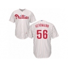 Men's Majestic Philadelphia Phillies #56 Frank Herrmann Replica White Red Strip Home Cool Base MLB Jersey