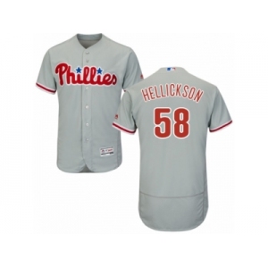 Men's Majestic Philadelphia Phillies #58 Jeremy Hellickson Grey Flexbase Authentic Collection MLB Jersey