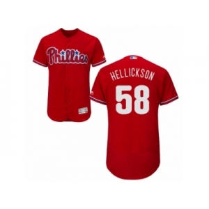 Men's Majestic Philadelphia Phillies #58 Jeremy Hellickson Red Flexbase Authentic Collection MLB Jersey