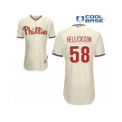 Men's Majestic Philadelphia Phillies #58 Jeremy Hellickson Replica Cream Alternate Cool Base MLB Jersey