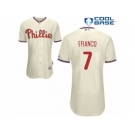 Men's Majestic Philadelphia Phillies #7 Maikel Franco Authentic Cream Alternate Cool Base MLB Jersey