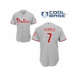 Men's Majestic Philadelphia Phillies #7 Maikel Franco Authentic Grey Road Cool Base MLB Jersey