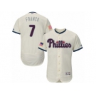 Men's Majestic Philadelphia Phillies #7 Maikel Franco Cream Fashion Stars & Stripes Flex Base MLB Jersey