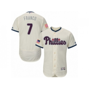 Men's Majestic Philadelphia Phillies #7 Maikel Franco Cream Fashion Stars & Stripes Flex Base MLB Jersey