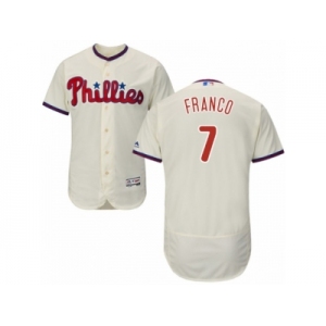 Men's Majestic Philadelphia Phillies #7 Maikel Franco Cream Flexbase Authentic Collection MLB Jersey