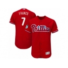 Men's Majestic Philadelphia Phillies #7 Maikel Franco Scarlet 2017 Spring Training Authentic Flex Base Collection MLB Jersey