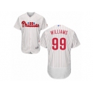 Men's Majestic Philadelphia Phillies #99 Mitch Williams White Red Strip Flexbase Authentic Collection MLB Jersey