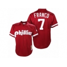 Men's Mitchell and Ness Philadelphia Phillies #7 Maikel Franco Authentic Red Throwback MLB Jersey