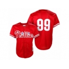 Men's Mitchell and Ness Philadelphia Phillies #99 Mitch Williams Replica Red Throwback MLB Jersey