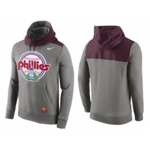 Men's Philadelphia Phillies Nike Gray Cooperstown Collection Hybrid Pullover Hoodie