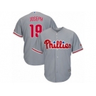 Philadelphia Phillies #19 Tommy Joseph Replica Grey Road Cool Base MLB Jersey