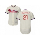 Philadelphia Phillies #21 Clay Buchholz Cream Flexbase Authentic Collection MLB Jersey