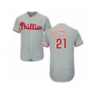 Philadelphia Phillies #21 Clay Buchholz Grey Flexbase Authentic Collection MLB Jersey