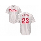 Philadelphia Phillies #23 Aaron Altherr Replica White Red Strip Home Cool Base MLB Jersey