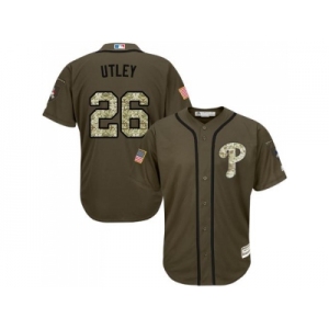 Philadelphia Phillies #26 Chase Utley Green Salute to Service Stitched Baseball Jersey