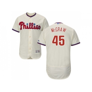 Philadelphia Phillies #45 Tug McGraw Cream Flexbase Authentic Collection Stitched MLB Jersey