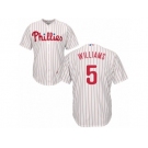 Philadelphia Phillies #5 Nick Williams Replica White Red Strip Home Cool Base MLB Jersey