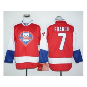 Philadelphia Phillies #7 Maikel Franco Red Long Sleeve Stitched Baseball Jersey