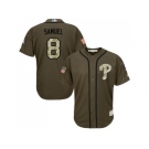 Philadelphia Phillies #8 Juan Samuel Green Salute to Service Stitched Baseball Jersey