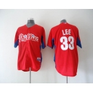 mlb Philadelphia Phillies #33 Lee 2011 BP Red[Cool Base]