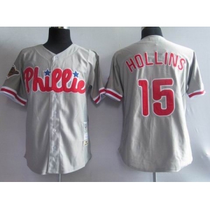 mlb jersey philadelphia phillies #15 hollins grey