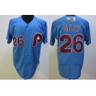 mlb jerseys philadelphia phillies #26 utley m&n blue