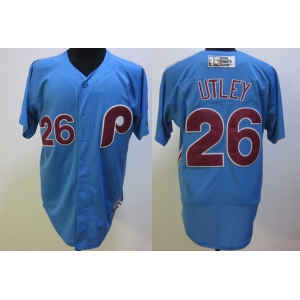 mlb jerseys philadelphia phillies #26 utley m&n blue