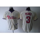 mlb jerseys philadelphia phillies #3 pence cream