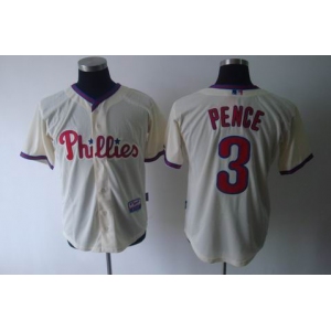 mlb jerseys philadelphia phillies #3 pence cream