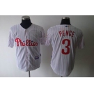 mlb jerseys philadelphia phillies #3 pence white[red strip]