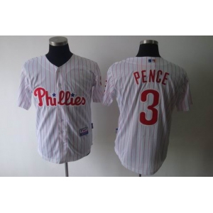 mlb jerseys philadelphia phillies #3 pence white[red strip]