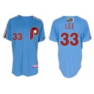 mlb jerseys philadelphia phillies #33 cliff lee m&n blue