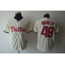 mlb jerseys philadelphia phillies #49 worley cream